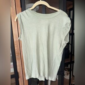 Citizens of Humanity tee short cap sleeves sage airy crewneck ribbed cotton